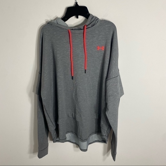 Under Armour Gray Athletic Hooded Top Pullover Large - Picture 2 of 5